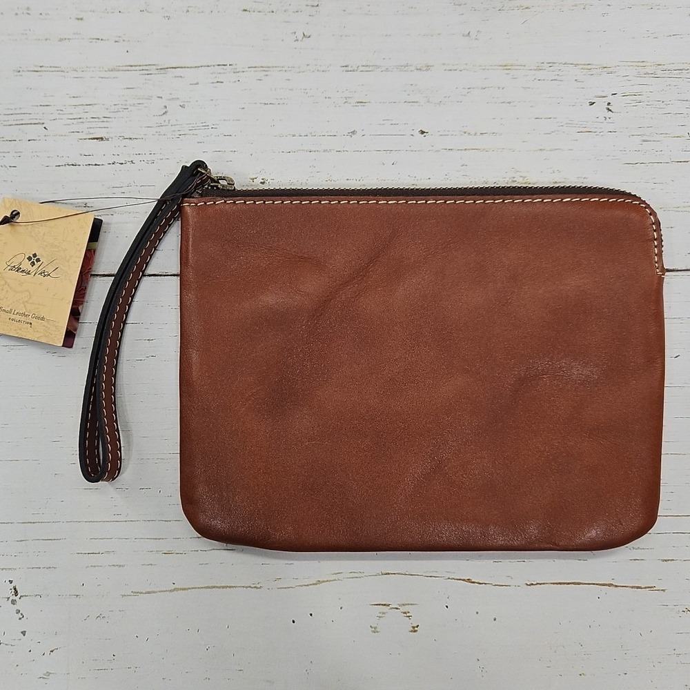 Patricia Nash Tan Cassini Clutch Wristlet 100% Leather Purse 8.75" x 6.5" P34901 - Picture 3 of 12